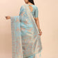 Shree Shyam Fashion Linen Cotton Sky Blue Saree