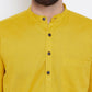 Even Apparels Yellow Men's Pure Cotton Kurta With Band Collar | Swadesiicart