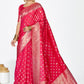 Vellora Rani Pink Premium Banarasi Silk Saree with Rich Golden Zari | Swadesiicart