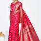 Vellora Rani Pink Premium Banarasi Silk Saree with Rich Golden Zari | Swadesiicart