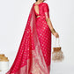 Vellora Rani Pink Premium Banarasi Silk Saree with Rich Golden Zari | Swadesiicart