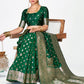 Vellora Emerald Green Banarasi Silk Saree with Antique Golden Zari | Swadesiicart