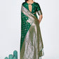 Vellora Emerald Green Banarasi Silk Saree with Antique Golden Zari | Swadesiicart