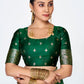 Vellora Emerald Green Banarasi Silk Saree with Antique Golden Zari | Swadesiicart