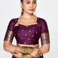Vellora Wine Purple Zari Woven Banarasi Silk Saree | Swadesiicart