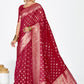 Vellora Maroon Banarasi Silk Saree with Rich Zari Detailing | Swadesiicart