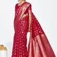 Vellora Maroon Banarasi Silk Saree with Rich Zari Detailing | Swadesiicart