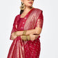 Vellora Maroon Banarasi Silk Saree with Rich Zari Detailing | Swadesiicart