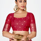 Vellora Maroon Banarasi Silk Saree with Rich Zari Detailing | Swadesiicart