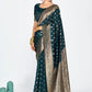 Vellora Navy Blue Premium Banarasi Silk Saree with Gold Zari | Swadesiicart