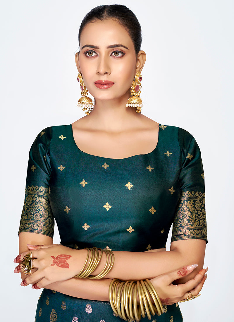 Vellora Navy Blue Premium Banarasi Silk Saree with Gold Zari | Swadesiicart