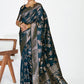 Vellora Navy Blue Banarasi Silk Saree with Rich Zari Weaving | Swadesiicart
