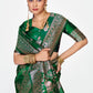 Vellora Emerald Green Banarasi Silk Saree with Intricate Zari Work | Swadesiicart