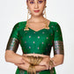 Vellora Emerald Green Banarasi Silk Saree with Intricate Zari Work | Swadesiicart