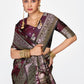 Vellora Wine Banarasi Silk Saree with Heavy Traditional Zari | Swadesiicart