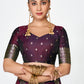 Vellora Wine Banarasi Silk Saree with Heavy Traditional Zari | Swadesiicart