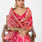 Vellora Rani Pink Banarasi Soft Silk Saree with Heavy Golden Jaal Weaving | Swadesiicart