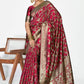 Vellora Wine Red Banarasi Silk Saree with Antique Golden Zari Work | Swadesiicart