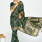 Vellora Bottle Green Banarasi Silk Saree with Elegant Zari Border | Swadesiicart