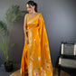Joban Fashion Banarasi Orange Woven Soft Silk Saree | Swadesiicart