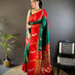 Joban Fashion Red Peacock,Butti Banarasi Silk Sarees | Swadesiicart