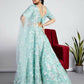 House of Panchhi Turquoise Blue Organza Sequins, Zarkan And Thread Embroidery Lehenga Choli & Dupatta | Swadesiicart