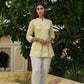 Juniper Women's Yellow Cambric Placement Floral Printed Tunic | Swadesiicart