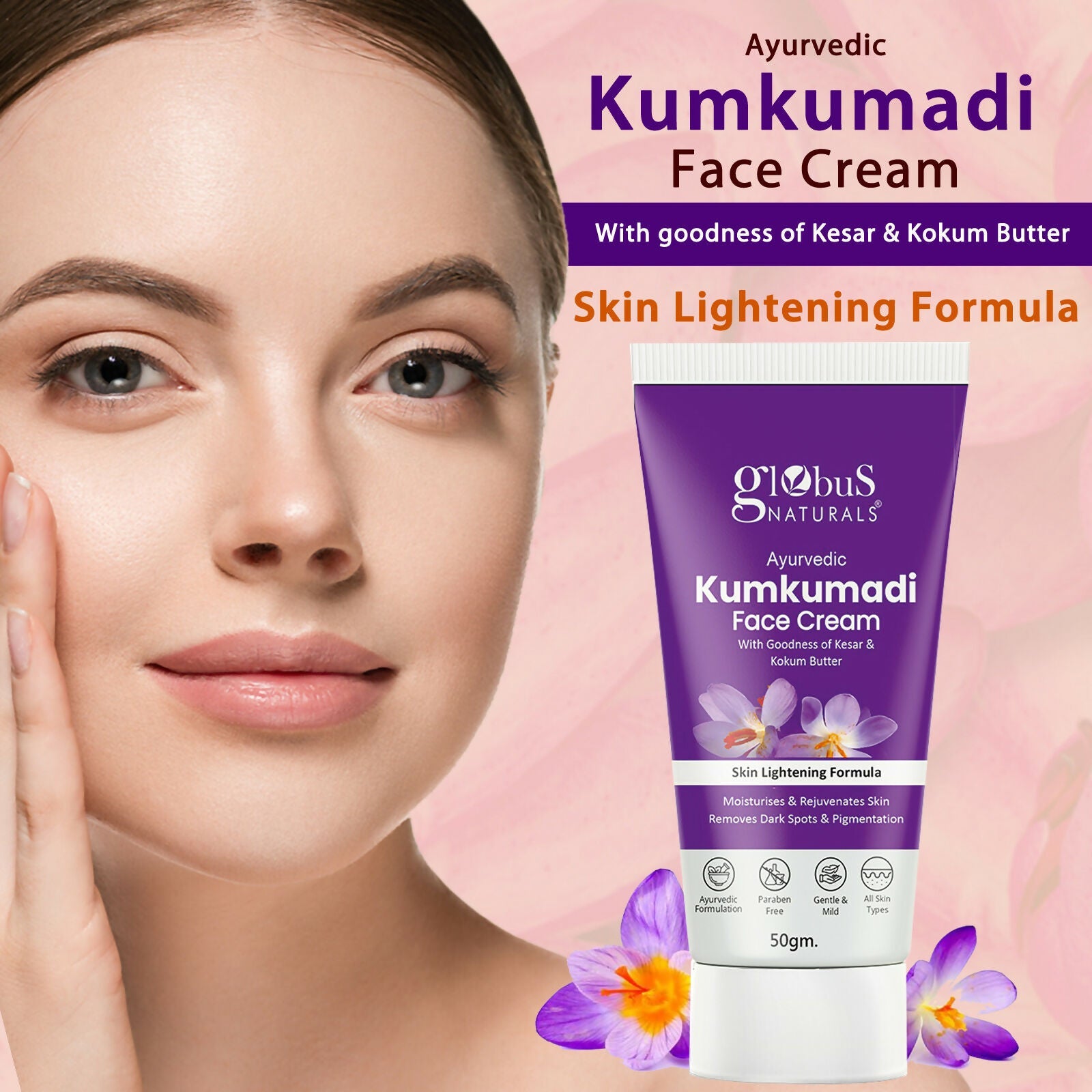 Globus Naturals Ayurvedic Kumkumadi Skin Lightening Face Cream | Swadesiicart