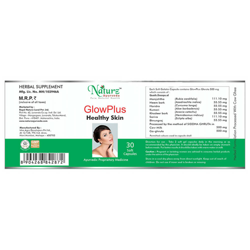 Naturz Ayurveda Glow Plus Capsules | Swadesiicart