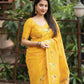 Yellow Pure Silk Woven Design Saree with Unstitched Blouse - Hiral Fashion | Swadesiicart