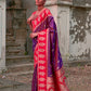 Vishnu Weaves Women's Wine Kanchi Silk Woven Saree with Blouse - Swadesiicart