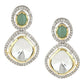 Green Stone Kundan Earrings- Ruby Raang | Swadesiicart