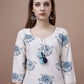 Ode by House of Pataudi Floral Printed Tie-Up Neck Cotton Straight Kurta - Swadesiicart