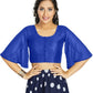 Aastha Fashion Women's Women's Royal Blue Art Silk Umbrella Sleeves Readymade Blouse