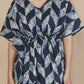 Breathables Women’S Loungewear Kaftan Cotton Blue Geometric Print Co-Ord Set