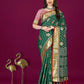 Lorenvalley Fashion Green Patola Silk Woven Design Zari Meenakari Weaving Saree - Swadesiicart