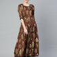 Ahalyaa Women's Traditional wear Kurta - Brown | Swadesiicart