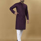 Anaita Purple Embroidered Rayon Straight Kurta