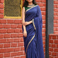 Very Much Indian Pure Cotton Handloom Saree With Intricate Borders - Violet | Swadesiicart