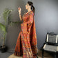 Joban Fashion Orange Banarasi Soft Silk Woven Saree | Swadesiicart