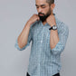 Miravan Men's White & Blue Premium Cotton Floral Print Casual Shirt | Swadesiicart