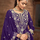 Anaita Maroon Premium Embroidered Vichitra Silk Lehenga Style Suit