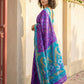 Anaita Violet Pochampally Printed Saree With Blouse