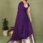 Anaita Violet Zari Weaving Work Satin Silk Saree With Blouse