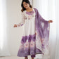 Lorenvalley Fashion Soft Organza Silk Front On Fancy Badla Jari Work Flower Position Print Outing Work Anarkali Kurta Pant With Dupatta Set - Swadesiicart