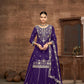Anaita Maroon Premium Embroidered Vichitra Silk Lehenga Style Suit