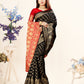 Vedant Vastram Litchi Silk Designer Banarasi Saree - Black | Swadesiicart