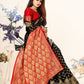 Vedant Vastram Litchi Silk Designer Banarasi Saree - Black | Swadesiicart