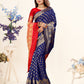 Vedant Vastram Litchi Silk Designer Banarasi Saree - Blue | Swadesiicart