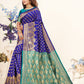Vedant Vastram Litchi Silk Designer Banarasi Saree - Violate | Swadesiicart